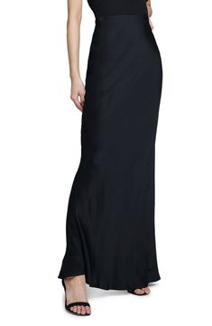 This supple satin maxi skirt is understated and elevated with a soft sheen and a comfy concealed-elastic waist. Concealed-elastic waist 55% rayon, 45% viscose Dry clean Imported Silk Floor-length Bias Cut Maxi Skirt, Silk Bias Cut Floor-length Maxi Skirt, Silk Bias-cut Floor-length Maxi Skirt, Elegant Wide Leg Satin Maxi Skirt, Relaxed Satin Maxi Skirt, Satin Floor-length Maxi Skirt, Flowy Satin Maxi Skirt, Silk Maxi Skirt With Bias Cut, Elegant Floor-length Bias Cut Maxi Skirt