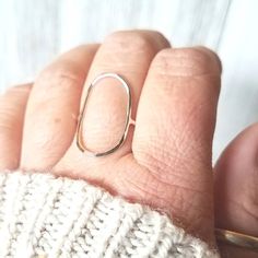 "Oval ring handmade from sterling silver or gold filled. Hammered for durability and sparkle. Band measures 1.3mm thick. Oval measures 1/2\" by 1\"" Sterling Silver Oval Stackable Rings, Handmade Open Band Rings For Everyday, Nickel-free Sterling Silver Rose Gold Rings, Nickel-free Rose Gold Sterling Silver Rings, Hypoallergenic Open Band Midi Rings, Rose Gold Sterling Silver Open Band Ring, Handmade Oval Stackable Rings For Everyday, Nickel Free Oval Rings For Everyday, Nickel-free Oval Rings For Everyday