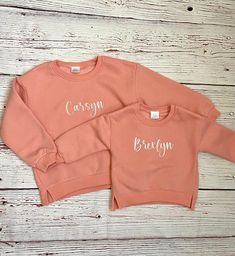 Custom baby/toddler fleece sweatshirt with embroidered name on the chest of sweatshirt. Additional options may be available, just send me a message if you have any questions! Fleece Top With Letter Embroidery And Long Sleeves, Long Sleeve Fleece Top With Letter Embroidery, Pink Long Sleeve Sweatshirt With Name Print, Family Matching Long Sleeve Sweatshirt With Name Print, Cotton Long Sleeve Sweatshirt With Name Print, Personalized Long Sleeve Cotton Sweatshirt, Embroidered Name, Yellow Sweatshirt, Gender Neutral Baby Clothes