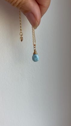 Larimar Necklace, Larimar Jewelry, Necklace Minimalist, Teardrop Pendant, Delicate Necklace, Daughter Gifts, Gold Pendant Necklace, Jewelry Gift Box, Jewelry Bags