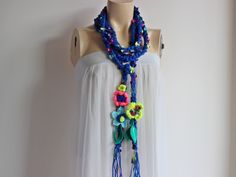 Shipping takes a week to US and 3 days to EU AFTER PROCESSING TIME.Some items are ready to ship.ı will send them the day after Feminine and stylish This crochet necklace scarf is made of super soft wool blend yarn. This scarf is perfect for ladies as well as tween/teen young ladies as well. You can wear it long, short, knotted the options is endless Material -wool blend acrylic yarn Care-Hand wash with soap It ships from Turkey and arrives within a week to US. THANKS FOR VISITING MY STORE ♥♥ ♥It Bohemian Blue Necklaces For Spring, Handmade Blue Necklaces For Spring, Neon Scarf, Leaf Scarf, Blue Scarf, Lariat Necklace, Pink Yellow, Neon Pink, Royal Blue