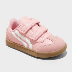 Toddler Dakota Retro Court Sneakers - Cat & Jack™ Pink 7T Shoe Wardrobe, Target Clothes, Toddler Sneakers, Footbed Sandals, Rubber Shoes, Retro Sneakers, Jelly Sandals, Cat & Jack, Toddler Shoes