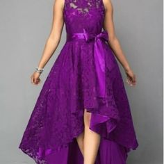 New Purple Lace And Silk Party Dress It's An Xxl Fits Like An Xl Very Beautiful On Great For Date Night Or Ladies Night Out. Cheap Purple Evening Midi Dress, Cheap Glamorous Purple Dress, Purple Party Dress Size Uk16 Cocktail V Neck, Wedding Reception Dress For Bride Purple, Prom Gown Elegant, Asymmetrical Evening Dress, Solid Maxi Dress, Women Lace Dress, Evening Dresses With Sleeves