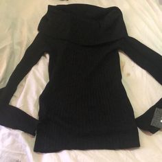 Nwt Women’s Sweater . Black , Has Cow Neck . Very Soft And Comfy. Size Large. Trendy Fitted Black Sweater, Casual Stretch Sweater For Night Out, Trendy Black Sweater For Night Out, Fitted Casual Sweater For Night Out, Casual Ribbed Sweater For Night Out, Black Stretch Sweater For Night Out, Black Fall Sweater For Night Out, Black Sweater For Fall Night Out, Black Sweater For Night Out In Fall