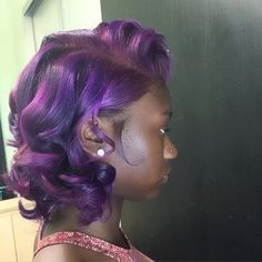 Purple Natural Hair, Purple Bob, Pressed Natural Hair, Silk Press Natural Hair, Dyed Hair Purple, Find Hairstyles, Gorgeous Hair Color, Dyed Hair Inspiration, Dyed Natural Hair