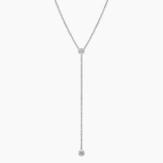 Lab Diamond Bezel Lariat Necklace - 14K White Gold. A chic classic, this lariat necklace features two bezel-set lab diamonds gracefully resting on a chain that can be adjusted to 18, 19, or 20 inches to suit individual preference (1/5 total carat weight). Ring Style Guide, Tacori Engagement Rings, Trending Engagement Rings, Heart Engagement Rings, Ring Trends, Morganite Ring, Engagement Rings For Men, Engagement Ring Styles, Bezel Diamond