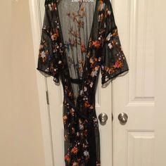 No Tag Believe I Bought From Free People. Never Worn. Elegant Floral Embroidered Summer Kimono, Fitted Embroidered Summer Kimono, Fitted Summer Embroidered Kimono, Fitted Summer Kimono With Embroidery, Embroidered Robe, Embroidered Robes, Sleepwear Robe, Women's Intimates, Free People