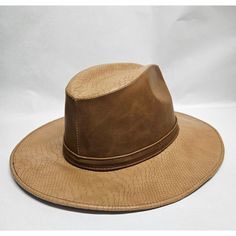 As Shown In Pictures, Never Worn Casual Leather Fedora With Short Brim, Classic Brown Bucket Hat, Classic Fedora Hat For Festivals, Classic Fedora For Festivals, Casual Leather Fedora For Rodeo, Casual Leather Hats For Spring, Casual Leather Fedora For Beach, Classic Fedora With Curved Brim For Festivals, Leather Fedora For Spring