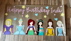 a birthday card with princesses on it