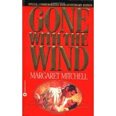 the book cover for gone with the wind by margret mitchell, which is in red