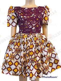 "DESCRIPTION This African Print Dress for Girls is perfect for stylish cultural representation at every occasion, including weddings, photoshoots & birthday parties!  Fabric \"Ankara Care instructions: Machine wash cold Hang to dry Warm iron Kindly note that due to variations in computer monitors, tablets, and/or mobile device settings, actual fabric colors may slightly differ from the pictures viewed on screen. Contact us with any questions." Ankara Dress For Teenage Girl, Ankara Toddler Dresses, Children Ankara Style Girl, Ankara Dress For Girl Child, Children's Clothes Ankara, Kids Party Dresses, Ankara Dresses, Girls Dresses Summer, Smocked Dress