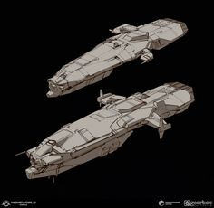 two futuristic ships are shown in the dark sky, one is white and the other is black