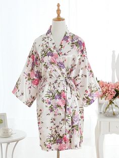 You can wear the silky short robe as bridal party getting ready outfits, nightgown, bath robe, spa robe, and loungewear. This is also a great wedding gift, bridal party/ bridal shower gifts,birthday gift. Self Tie closure Hand Wash Only Material: polyester; These elegant satin robes for women are made of polyester, soft, silky and skin-friendly. Suitable for hand wash, machine wash or dry cleaning. Luxury cute sleepwear house robes for women. Size: S: Bust 51.18" Length 34.64" , meet your size n Summer Wedding Satin Nightgown, Spring Satin Nightgown For Wedding Night, Spring Wedding Night Satin Nightgown, Feminine Spring Robe For Wedding Night, Satin Robe For Wedding Night In Summer, White Summer Sleepwear For Bridesmaids, Feminine Spring Wedding Night Robe, Summer Wedding Night Satin Robe, Long Sleeve Robe For Honeymoon