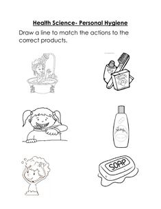 the worksheet is filled with pictures to help kids learn how to use hygiene