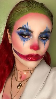 Joker Makeup Tutorial Female, Girl Joker Makeup, Girl Joker Makeup Halloween, Joker Makeup Joaquin, Joker Face Paint, Joker 2019 Makeup, Pumpkin Makeup