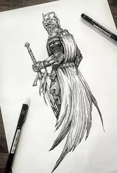 Tattoo Knight, Templar Knight Tattoo, Knight Drawing, Medieval Tattoo, P Tattoo, Knight Tattoo, Armor Tattoo, Fantasy Tattoos, Warrior Tattoos