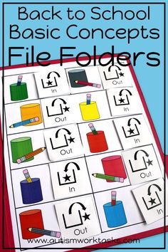 back to school basic concepts file folders