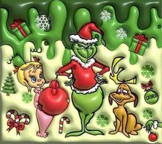 the grinch christmas scene is depicted in this cartoon