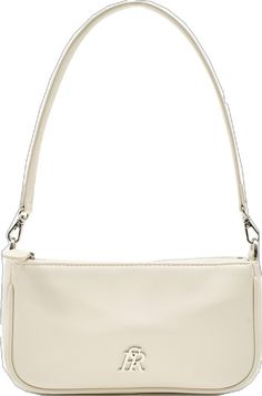 Classic Beige Shoulder Bag With Zipper Closure, Beige Square Shoulder Bag With Zipper Closure, Beige Shoulder Bag With Zipper Closure For Evening, Trendy Beige Baguette Bag With Zipper, Trendy Beige Soft Leather Baguette Bag, Modern Cream Shoulder Bag With Zipper Closure, Trendy Neutral Rectangular Shoulder Bag, Trendy Rectangular Neutral Shoulder Bag, Trendy Cream Soft Leather Shoulder Bag