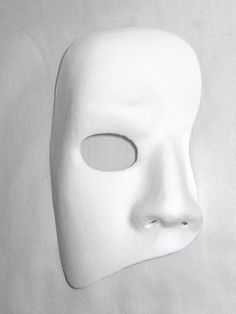 Blank White Phantom of the Opera Masquerade Mask for decorating Phantom Of The Opera Masquerade, Phantom Of The Opera Mask, Black Masquerade Mask, Opera Mask, Paper Mache Mask, Venetian Masquerade Masks, Venetian Masquerade, Group Projects, Classroom Projects