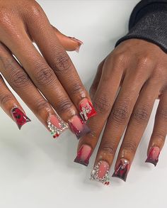 V Day Nails, Nyc Nails, Acrylic Toe Nails, Red Acrylic Nails, Duck Nails, Drip Nails, Fall Acrylic Nails