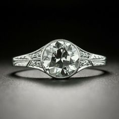 Late Edwardian Blazingly Beautiful European-Cut 1.85 Carat CZ Bezel Setting Ring | eBay Milgrain Ring, Bezel Engagement Ring, Simulated Diamond Rings, Art Deco Diamond Rings, Bezel Set Ring, Platinum Diamond Rings, Breathtaking Beauty, Deco Engagement Ring, Deco Ring