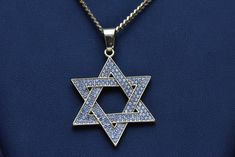 A gold Jewish star necklace set with transparent diamonds A large Jewish star necklace. Jewish Necklace 21K Handmade Judaica Jewelry Gold Filled Necklace A large Star of David pendant set with diamonds, jewelry for men and women A gift for a woman A gift for a man A gift for a mother A spiritual Jewish gift Jewish Star Necklace, Jewish Necklace, Schmuck Gold, Judaica Jewelry, Jewish Star, Star Of David Pendant, Jewish Jewelry, Small Necklace, Dainty Gold Rings