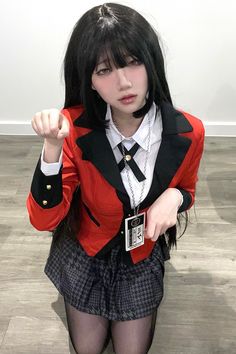 Yumeko Jabami Cosplay, Black Color Hairstyles, Hairstyles Black Hair, Japanese Uniform, Color Hairstyles