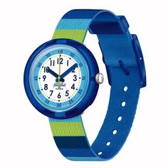 Stripy blue Kids Watch - SHOPKURY.COM Blue Casual Watch With Round Dial, Blue Casual Analog Watch Accessories, Casual Blue Watch With Round Dial, Casual Blue Watch Accessories With Round Dial, Casual Blue Analog Watch Accessories, Casual Blue Watches With Round Dial, Modern Blue Watches With Analog Display, Casual Blue Watch With Stopwatch, Casual Blue Watch Accessories