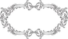 an ornate silver frame with scrolls and swirls on the edges, isolated against a white background