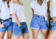 Diy Cutoff Shorts, Diy Denim Shorts, Diy Clothes Jeans, Diy Jean Shorts, Jean Diy, Diy Clothes For Women, Diy Summer Clothes, Project 333, Upcycle Clothing