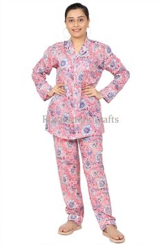 Description-  Comfortable cotton night suit , trousers and shirt , Notch collar pattern , Hand block print is use , Full sleeves pattern, Full length trouser , Front opening shirt placket ,Attached pocket.specification- Hand block print night suit, Full sleeves , Full length Trouser , full length trousers ,100% cotton ,Attached pocketSize -  S, M, L, XL, XXLMaterials -  100% Cotton Qty - 1 Pcs -----Shipping : - We ship all items express shipping courier with Fedex, Dhl, Aramex or India Post.---- Cotton Block Print Sets For Pajama Party, Long Sleeve Sets With Printed Motifs For Loungewear, Printed Cotton Long Sleeve Pant Set, Floral Print Cotton Pant Set With Long Sleeves, Long Sleeve Block Print Sleepwear For Home, Trousers And Shirt, Shirt Placket, Cotton Night Suit, Soft Cotton Dress