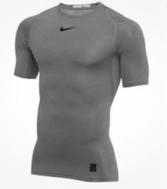 Nike Pro Cool Men's Pro Fitted Short Sleeve Gym Shirt 908083-091 Size XL Grey Breathable Gray Tops For Sports Events, Gray Tops For Sports Events, Nike Fitted Tops For Sports Events, Fitted Nike Shirt For Sports, Fitted Nike Tops For Sports Events, Sporty Gray Shirt For Sports, Nike Fitted Shirt For Sports, Nike Fitted Sports Shirt, Nike Gray Tops For Sports Events