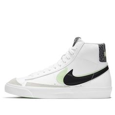 Kids Nike Blazer Mid 77 SE GS White Sneakers/Shoes Nike Blazer Mid 77 Green, Nike Blazer Aesthetic, Zapatillas Aesthetic, Jancy Family, Nike Blazers, Preppy Shoes, Affordable Shoes, All Nike Shoes, Nike Blazer Mid 77