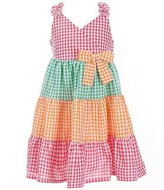 Girls' Sundresses 2T-6X | Dillard's Playful Multicolor Dress With Smocked Bodice, Playful Multicolor Dress With Smocked Back, Multicolor Smocked Sundress With Ruffles, Multicolor Ruffled Smocked Sundress, Playful Smocked Ruffle Dress For Summer, Playful Summer Smocked Dress With Ruffles, Sleeveless Dress With Smocked Back For Playdate, Multicolor Dress With Smocked Back And Ruffled Straps, Multicolor Sleeveless Dress For Picnic