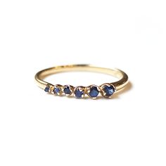 Blue Sapphire Shooting Star Ring - R104 — N+A - Handmade Fine Jewelry in NYC Catbird Jewelry, Double Band Rings, Handmade Fine Jewelry, Blue Sparkles, Shooting Star, Star Ring, Blue Sapphire Rings, Shooting Stars, Cluster Ring