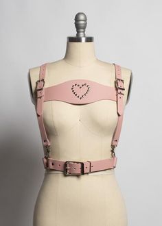 Apatico - Lederhosen Harness Belt - Blush Pink Leather - Colorful PVC Vampire Barbie, Leather Harness Women, Fall Outside, Harness Fashion, Harness Belt, Seattle Fashion, Black Pvc, Scene Fashion, Colorful Accessories