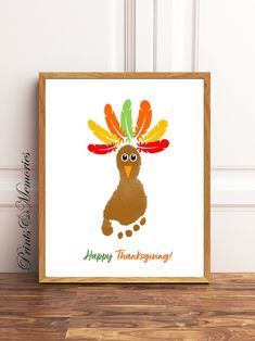 a thanksgiving card with an image of a turkey wearing a headdress and the words happy thanksgiving