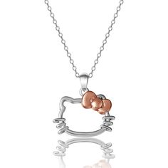 PRICES MAY VARY. Hello Kitty silver jewelry will delight fans of all things Sanrio. 
 
 Treat yourself or a person in your life who loves Hello Kitty with this elegant pendant necklace. 

 Silver necklace features a two-tone pendant of a Hello Kitty face silhouette. 18-inch necklace is crafted from .925 sterling silver. 

 This Hello Kitty necklace is a great Hello Kitty Christmas gift or Hello Kitty birthday gift for someone who loves wearing Hello Kitty jewelry. Hello Kitty Couple Necklace, Best Friend Necklaces Hello Kitty, Saniro Necklace, Hello Kitty Silhouette, Pinterest Wishlist, Kitty Silhouette, Pretty Items, Hello Kitty Necklace, Hello Kitty Gifts