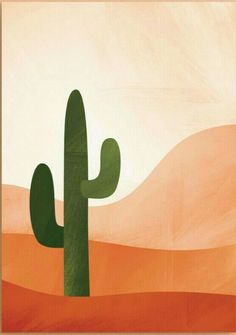 a painting of a cactus in the desert