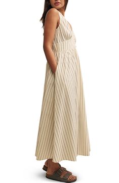 Nobody's Child Starlight Stripe Sleeveless Organic Cotton Maxi Dress | Nordstrom Cotton V-neck Unlined Maxi Dress, Sleeveless Cotton Maxi Dress Unlined, Casual Cotton Maxi Dress Unlined, Casual Unlined Cotton Maxi Dress, Chic Summer Maxi Dress With Slip Pockets, Summer Cotton Maxi Dress With Pockets, Cotton Maxi Dress With Relaxed Fit, Unlined, Relaxed Fit Cotton Maxi Dress Unlined, Casual Cotton Maxi Dress With Slip Pockets