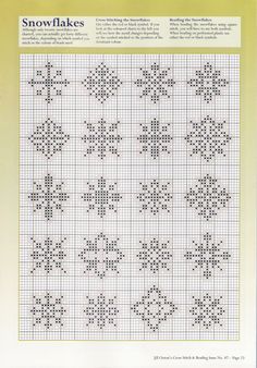 a cross stitch pattern with snowflakes on it