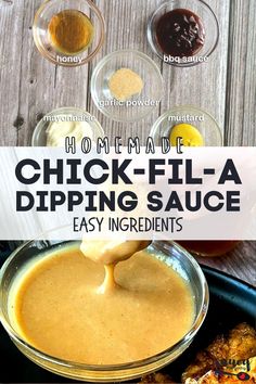 chicken - fila dipping sauce in a bowl with ingredients on the side