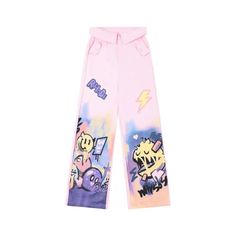 Rhode Graffiti Wear Pants - h0neybear Pink Baggy Pants For Streetwear, Hip Hop Pink Bottoms For Streetwear, Pink Hip Hop Bottoms For Streetwear, Pink Cargo Pants For Streetwear, Playful Pink Cotton Pants, Harajuku Style Pink Bottoms For Summer, Pink Harajuku Bottoms For Summer, Edgy Pink Cotton Bottoms, Pink Summer Streetwear Pants