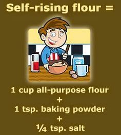 a poster with instructions on how to use flour for baking and other things that are in the kitchen