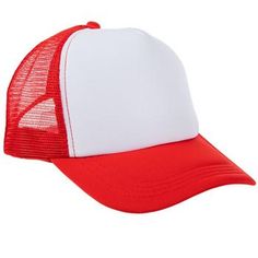 Create your very own stylish headwear with this Red Trucker Baseball Cap. This trucker-style hat features a red visor and mesh back with an adjustable snap closure. The front panel of the hat is solid white and can be embellished with your very own design using markers, fabric paint, sublimation, and more. The possibilities are endless, so make it one-of-a-kind! Details: 	 Size: Unisex One Size Fits Most 	 Color: Red & White 	 Quantity: 1 Create your very own stylish headwear with this Trucker B Red Trucker Hat With Visor, White Mesh Baseball Hats For Baseball Season, White Mesh Hat For Baseball Season, White Trucker Baseball Cap For Baseball Season, Red Trucker Hat With Curved Visor For Sports Events, White Trucker Hat For Baseball Season, Red 5-panel Snapback Hat For Baseball Season, White Mesh Snapback Hat For Baseball Season, Red 5-panel Trucker Hat For Sports