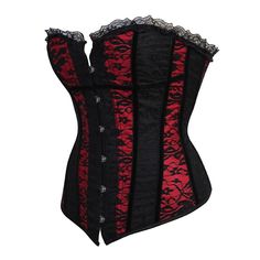 Shape your figure with one of our fantastic corsets. Sexy Vintage Corset, with Lace Transparency and Floral style. Drag queens love our corsets! Materials: Polyester, spandex Color: Black and red Closure: Straps and hooks IMPORTANT: Please, measure yourself and check the size chart before placing your order. Select the size according to your natural waistline measurement. If you're in between 2 sizes, please, select the smaller one. If your bust doesn't fit in that size, you should opt for an underbust corset. The size chart is accurate. If you need help to pick the right size, please, provide your measurements at info@thedragqueencloset.com and we will advise you. Corset With Skirt, Plus Size Gothic, Bustier Lingerie, Dress With Corset, Corset Pattern, Red Corset, Plus Size Corset, Vintage Black Dress, Vintage Corset