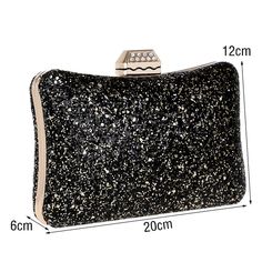 Sequined Party Clutches – Luxy Moon Elegant Rectangular Sequin Clutch, Handheld Sequined Evening Bag For Parties, Black Square Clutch For Party, Black Rectangular Evening Bag For Party, Luxury Sequin Bags For Evening, Elegant Black Portable Clutch, Luxury Evening Bags With Sequins, Evening Clutch Portable, Luxury Sequined Evening Bags