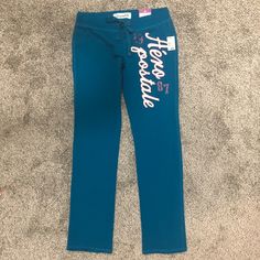 New! Aeropostale Skinny Fit Stretch Fleece/ Joggers Color Is Teal Very Comfortable For All Day Wear! Great Quality! Blue Bottoms With Letter Print For Fall, Blue Stretch Activewear With Letter Print, Trendy Stretch Blue Sweatpants, Fitted Blue Bottoms With Letter Print, Aeropostale Sets, Vintage Hollister, Cropped Sweatpants, Chino Joggers, White Sweatpants