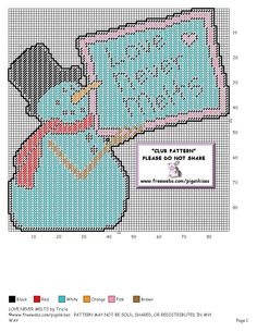 a cross stitch pattern with a blue teddy bear holding a pink heart on it's chest